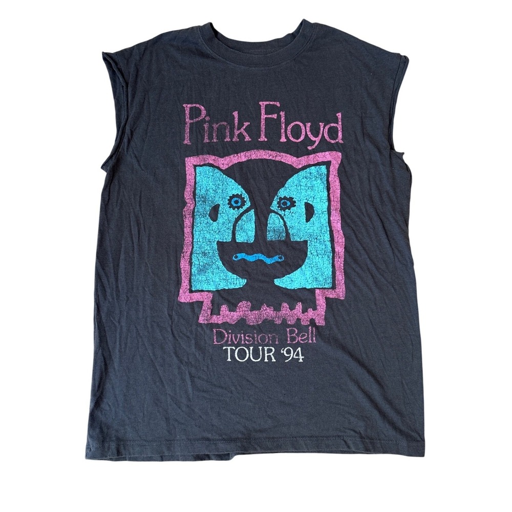 Pink Floyd Muscle Tee Women Charcoal Division Bell Tour 94 Graphic SIZE Small